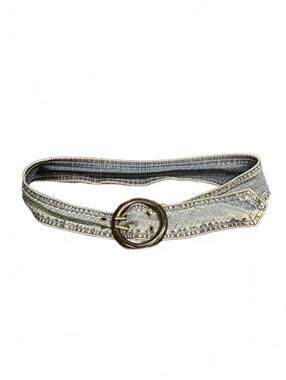 Denim Belt With Circular Buckle Y2K
